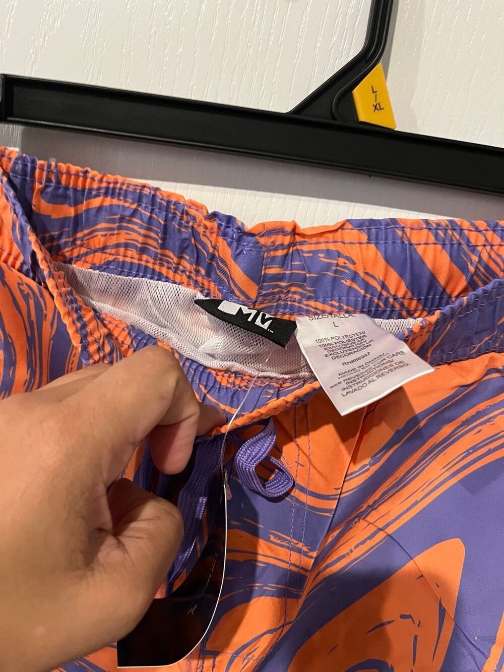 MTV Music Television Swim Trunks Orange Purple Size L NWT - Picture 5 of 6